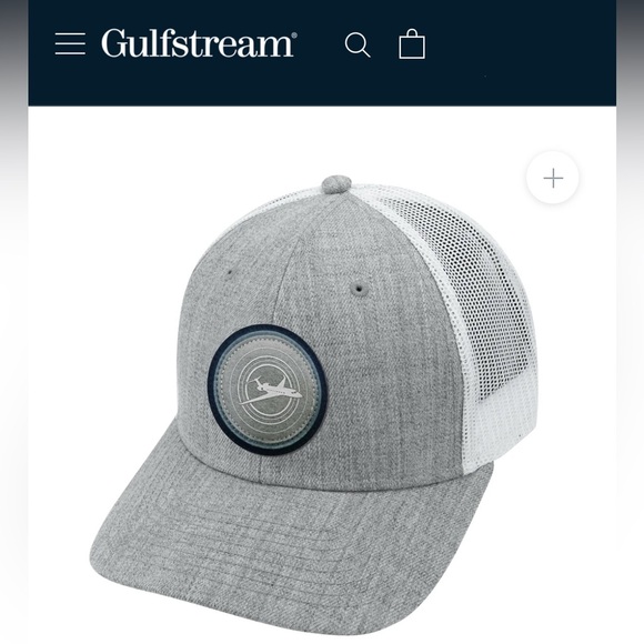 Gulfstream branded Aircraft Silhouette Patch Cap in gray, adjustable back - Picture 2 of 5